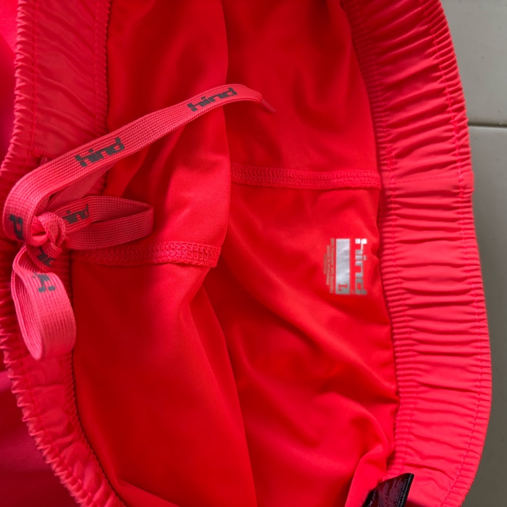 Hind Red Athletic Shorts with Ruched Sides